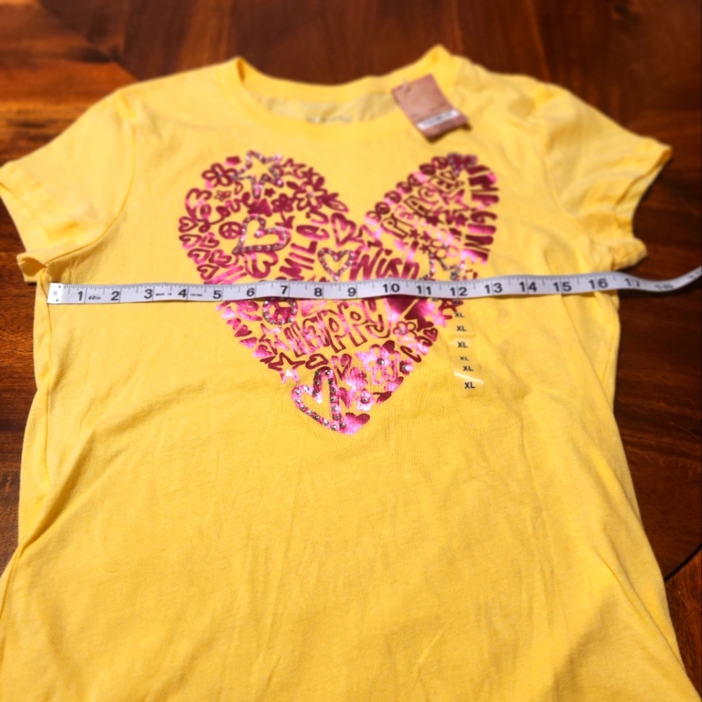 Arizona Yellow Pink Heart Happy Smile Wish Peace Top - Picture 3 of 8